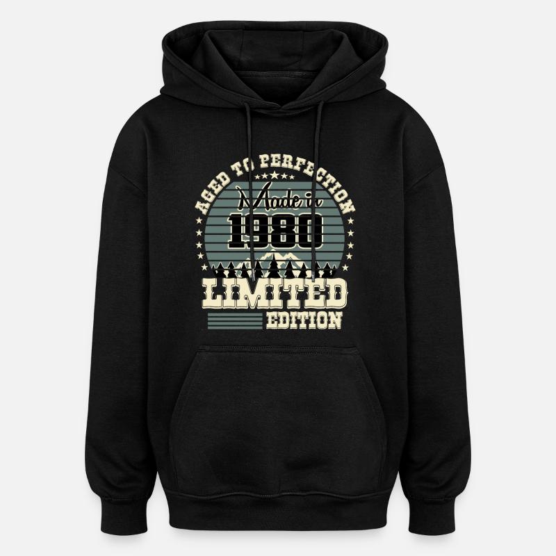 Édition limitée 1980 - Sweat à capuche oversize unisexe - noir