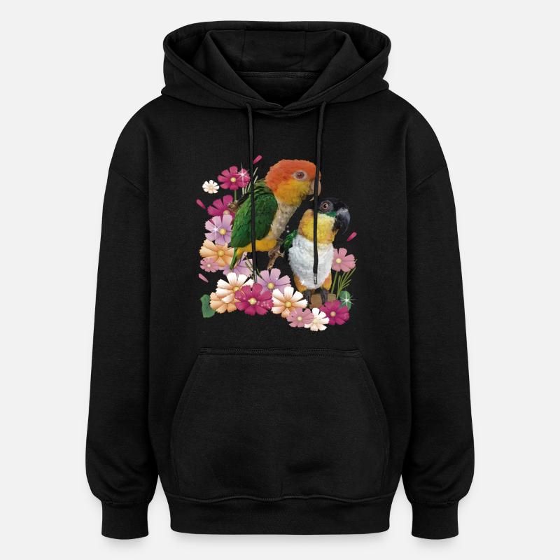 Der orangeköpfige Caique - Oversized Unisex Hoodie - Schwarz