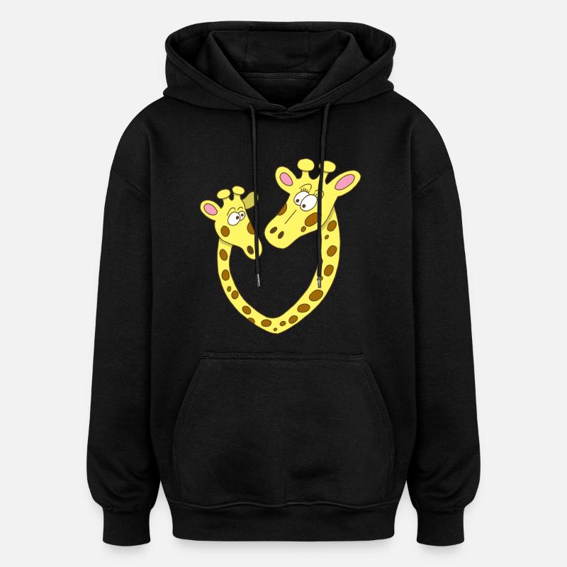 Coeur de girafe - Sweat à capuche oversize unisexe - noir