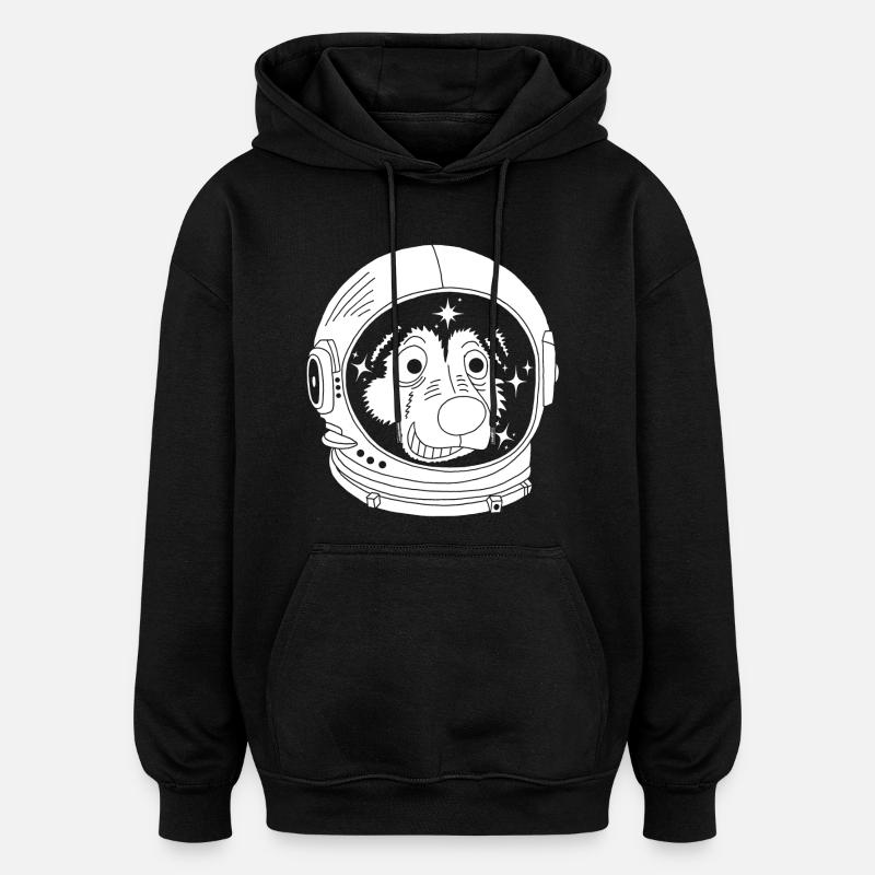 Chien astronaute - Sweat à capuche oversize unisexe - noir