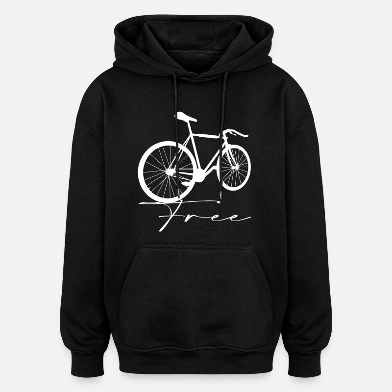 Vélo - Sweat à capuche oversize unisexe - noir