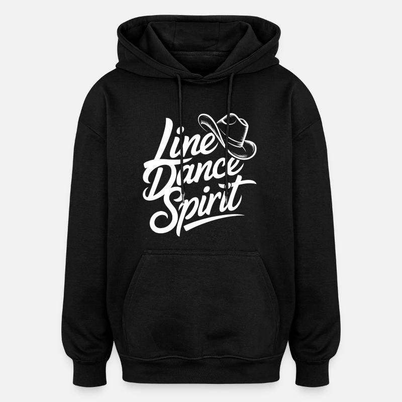 Line Dance Spirit - Sweat à capuche oversize unisexe - noir