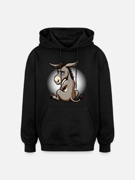 Esel Eselchen Eselhalter Muli Langohresel Muli - Oversized Unisex Hoodie - Schwarz