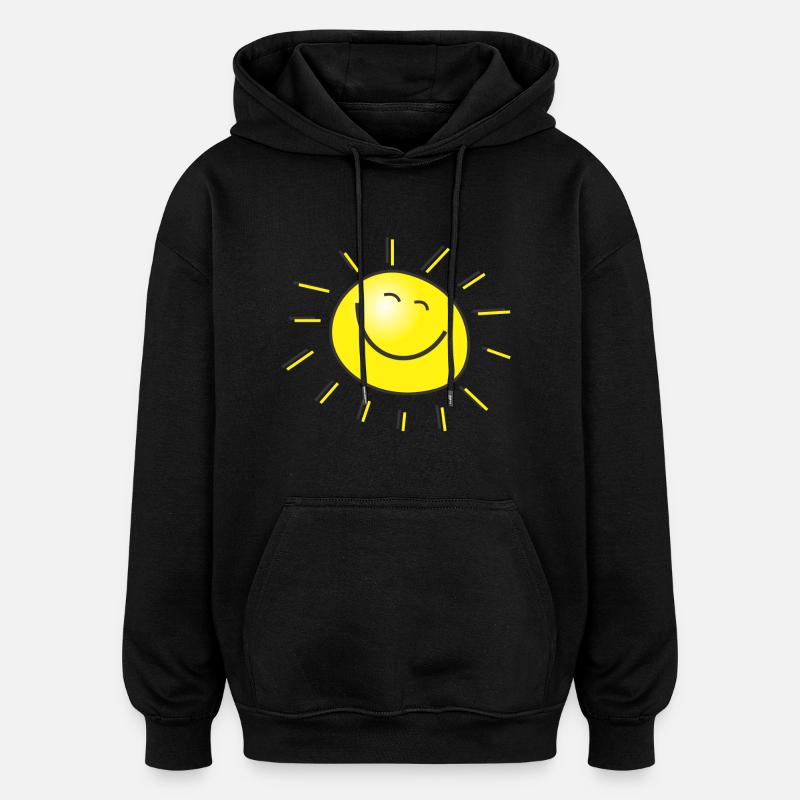 soleil - Sweat à capuche oversize unisexe - noir