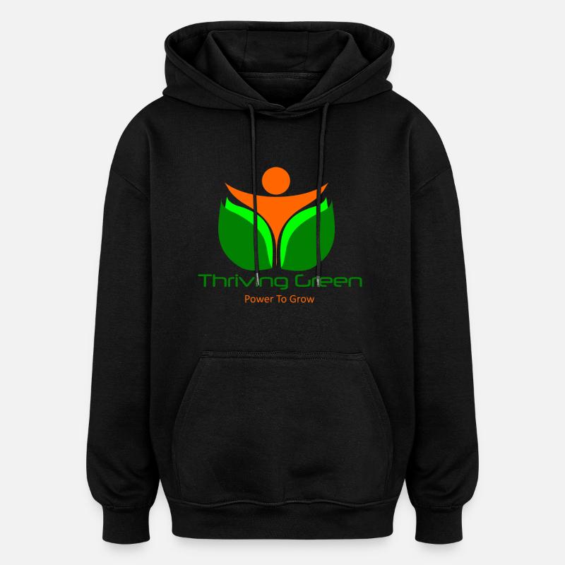 Thriving Green - Oversized Unisex Hoodie - Schwarz