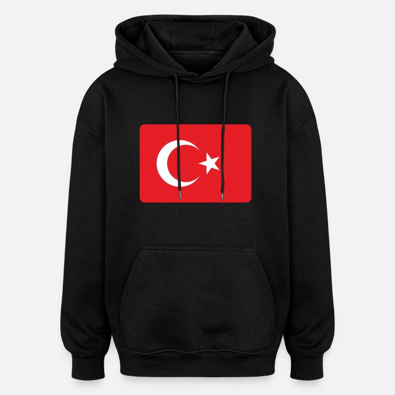 LA TURQUIE. - Sweat à capuche oversize unisexe - noir