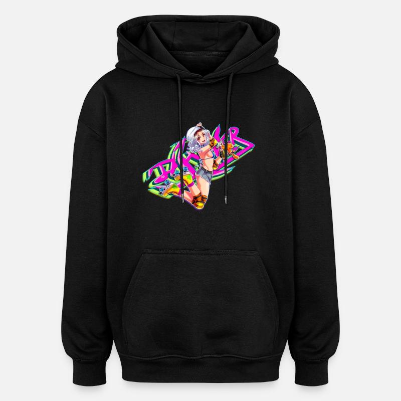 Roller skating - Oversized Unisex Hoodie - black