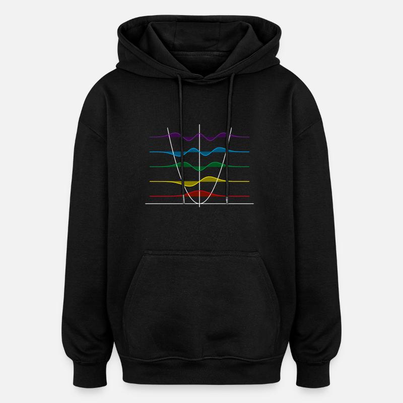 Oscillateur harmonique - Sweat à capuche oversize unisexe - noir