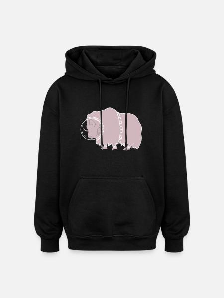 SPACE BULL - Oversized Unisex Hoodie - black