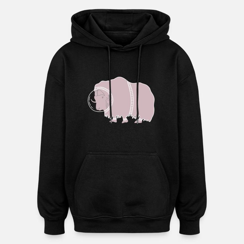 ESPACE BULL - Sweat à capuche oversize unisexe - noir