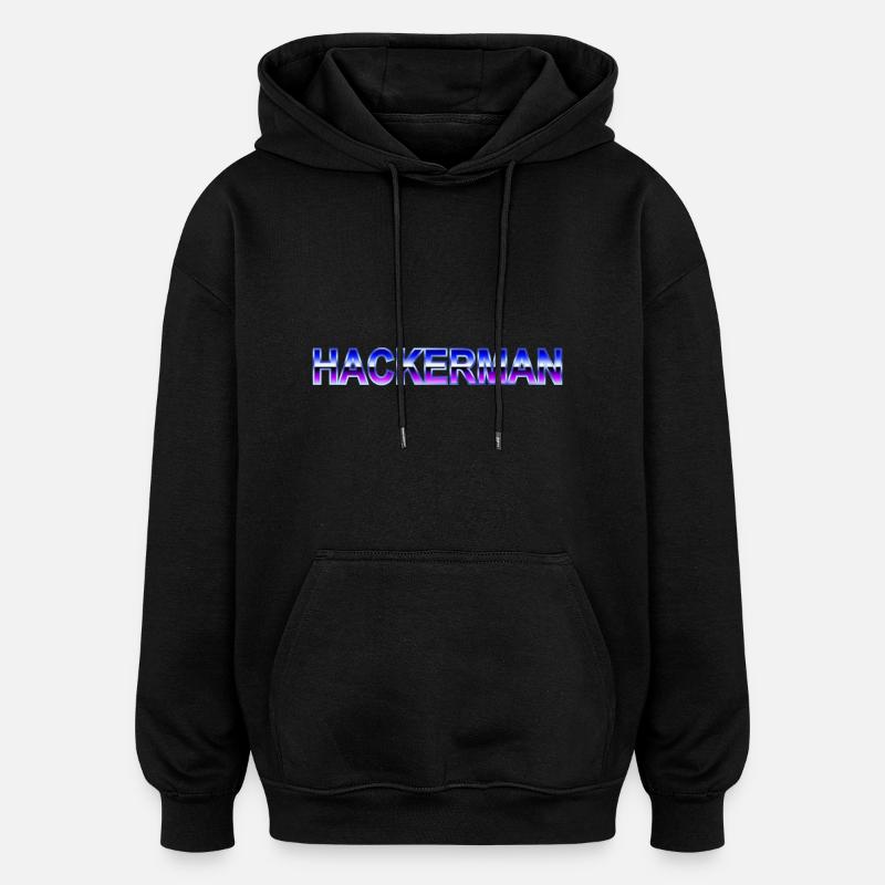 Hackerman - Oversized Unisex Hoodie - black