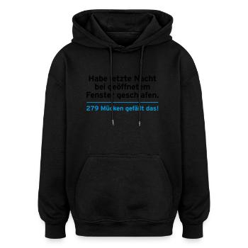 Nacht Schlaf Fenster Mücken Social Media Facebook - Oversized Unisex Hoodie - Schwarz - Vorne - Noah (186cm)