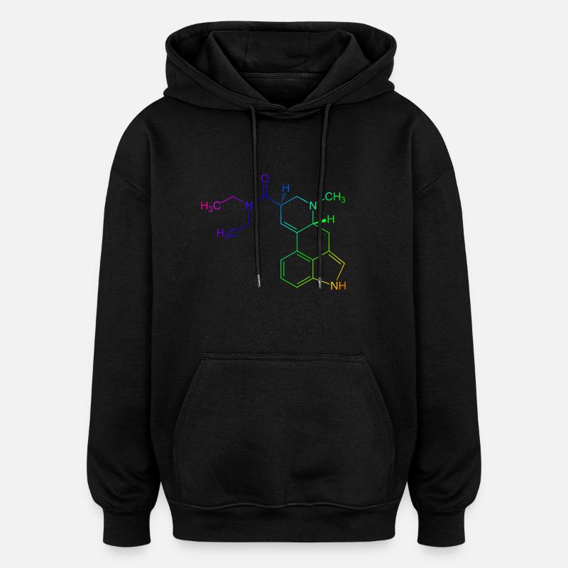 LSD en couleur - Sweat à capuche oversize unisexe - noir