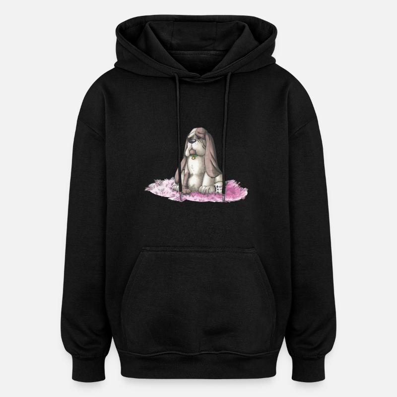 basset - Sweat à capuche oversize unisexe - noir
