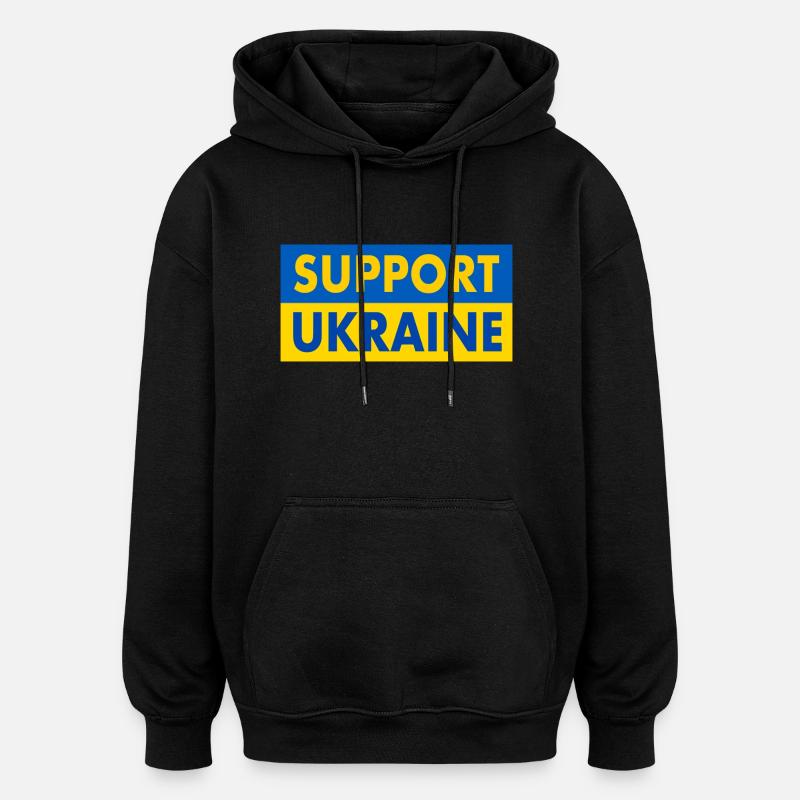 Support ukraine - Sweat à capuche oversize unisexe - noir