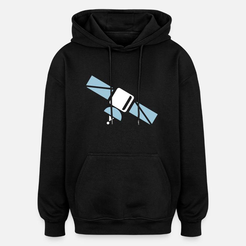 satellite - Sweat à capuche oversize unisexe - noir