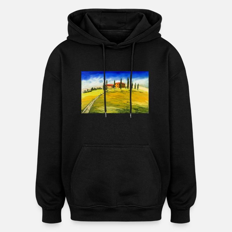 Motif toscan typique - Sweat à capuche oversize unisexe - noir