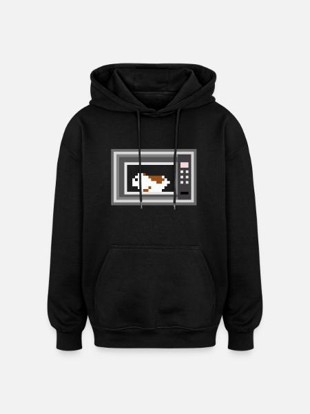 Le hamster au micro-ondes - Sweat à capuche oversize unisexe - noir