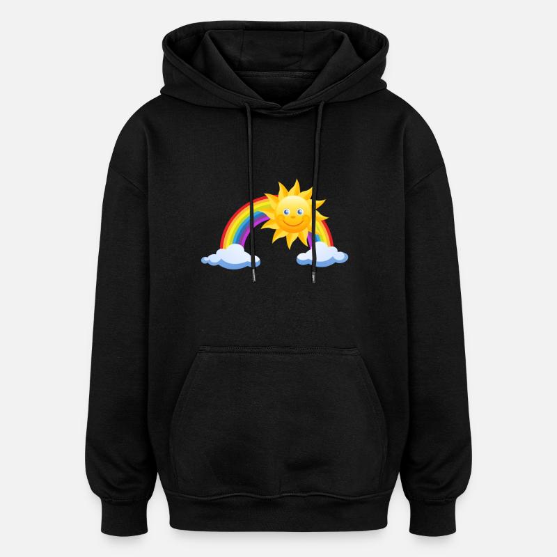 arc-en-soleil comme un cadeau - Sweat à capuche oversize unisexe - noir