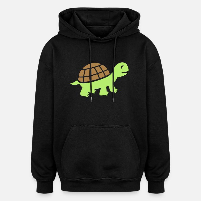 cadeau tortue mignonne - Sweat à capuche oversize unisexe - noir