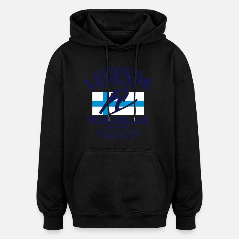 ski jumping - ski flying - Sweat à capuche oversize unisexe - noir
