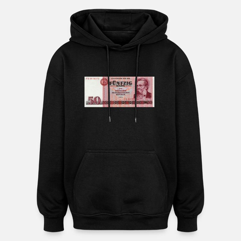 50 Markschein der DDR - Oversized Unisex Hoodie - Schwarz