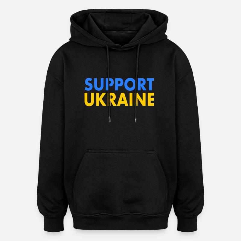 Support ukraine - Sweat à capuche oversize unisexe - noir