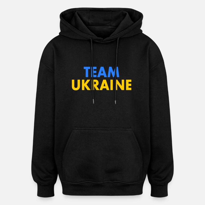 Team ukraine - Sweat à capuche oversize unisexe - noir