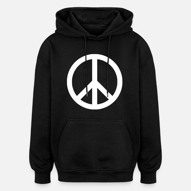 Peace - Sweat à capuche oversize unisexe - noir