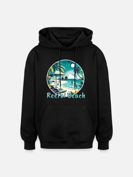 Reethi Beach Maldives Sunset - Oversized Unisex Hoodie - black