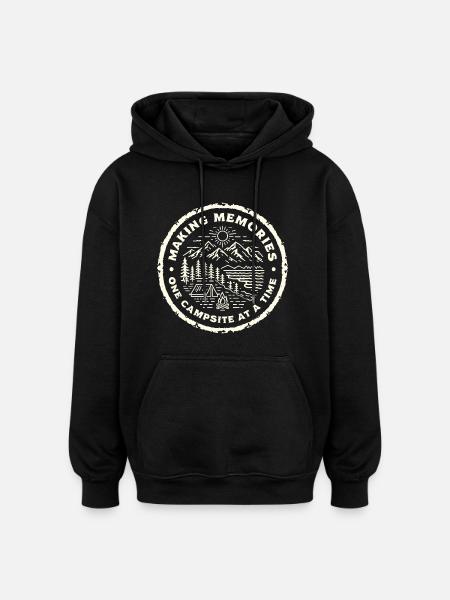one campsite at a time - Oversized Unisex Hoodie - black