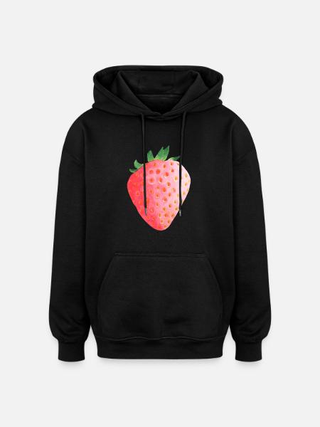 Fraise - Sweat à capuche oversize unisexe - noir