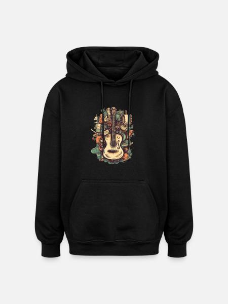 Music Instruments - Oversized Unisex Hoodie - black