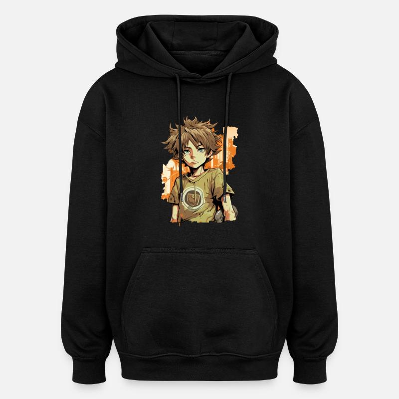 Anime Boy - Oversized Unisex Hoodie - black