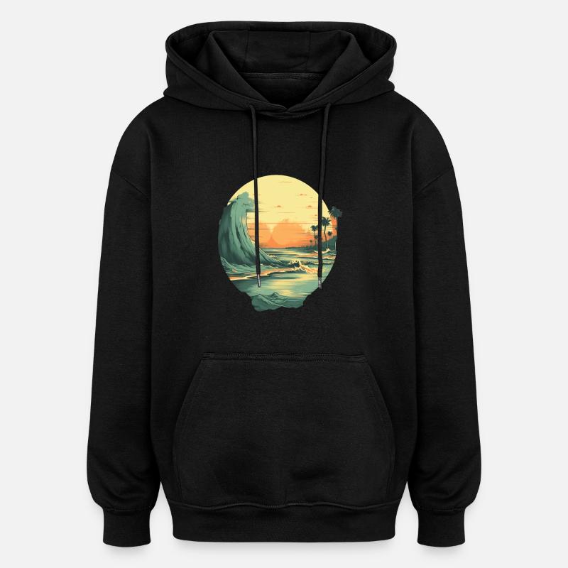 Beach - Oversized Unisex Hoodie - black