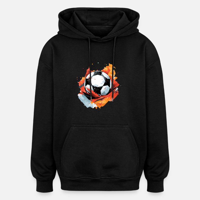 Fußball Ball - Oversized Unisex Hoodie - Schwarz