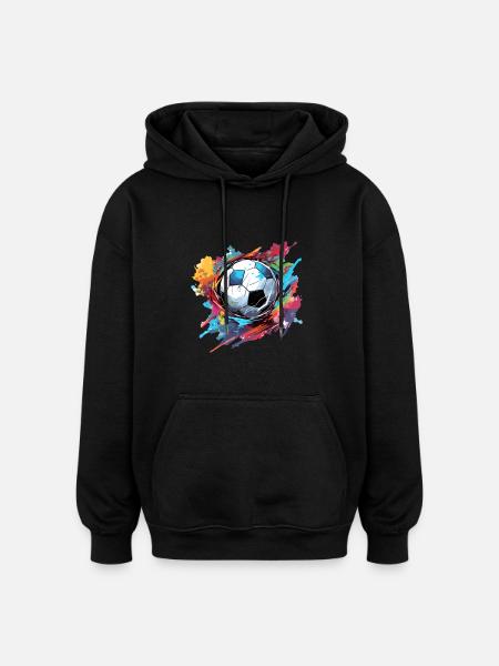 Fußball Ball - Oversized Unisex Hoodie - Schwarz