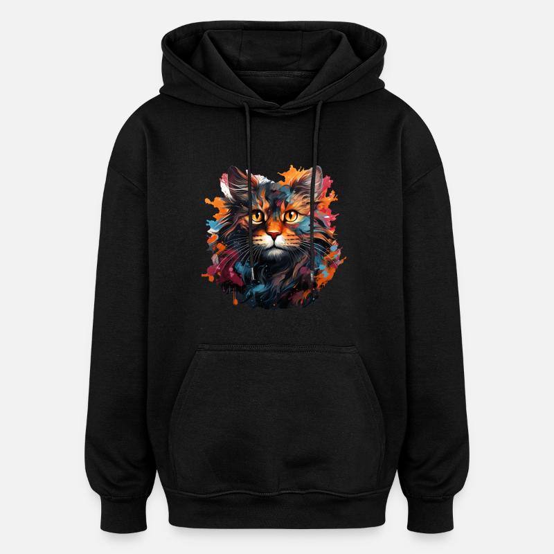 Cat - Oversized Unisex Hoodie - black
