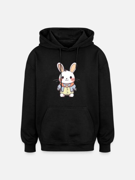 Bunny - Kawaii Style - Oversized Unisex Hoodie - black