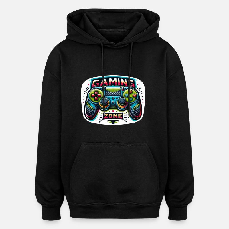 Gaming Zone - Controller Illustration - Oversized Unisex Hoodie - black