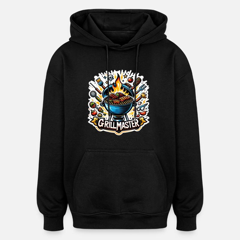 GrillMaster - Illustration de gril - Sweat à capuche oversize unisexe - noir