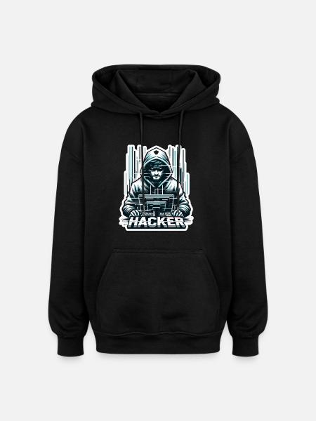 Hacker - Illustration - Oversized Unisex Hoodie - black