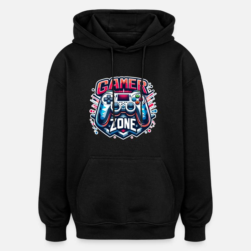 Gamer Zone - Controller Illustration - Oversized Unisex Hoodie - black