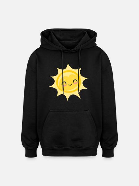 Sun - Sunbeams Sunlight Summer Fun - Oversized Unisex Hoodie - black