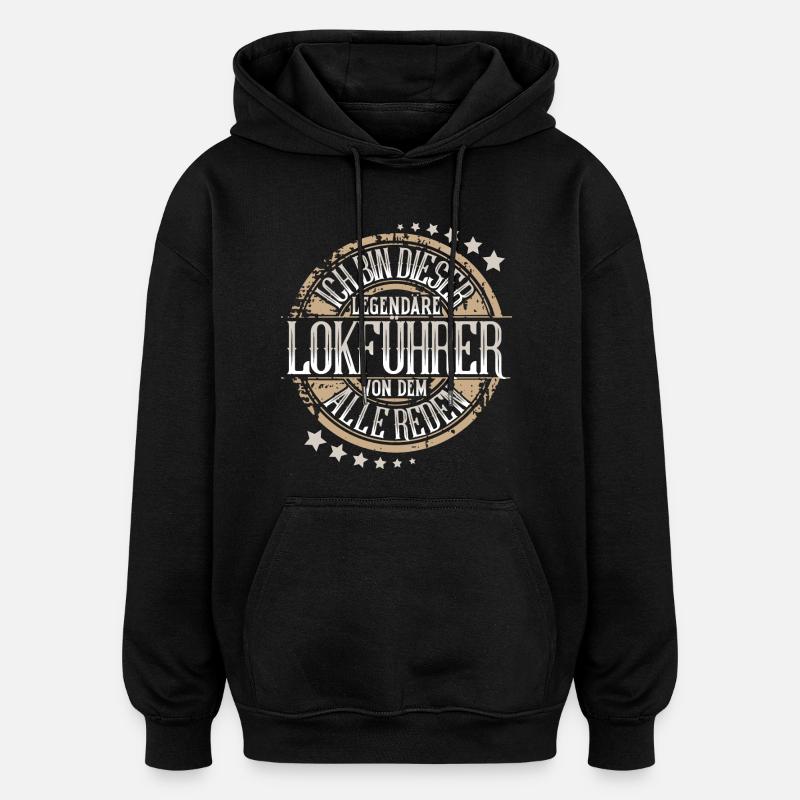 Lokführer - Oversized Unisex Hoodie - Schwarz
