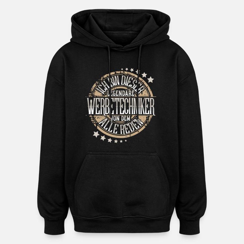 Werbetechniker - Oversized Unisex Hoodie - Schwarz