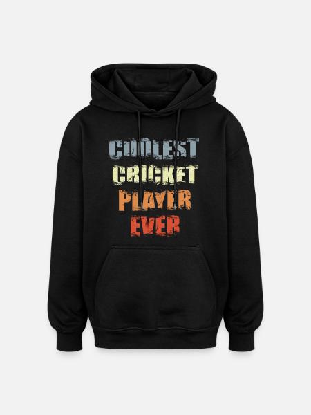 Coolest Cricket Player - Oversized Unisex Hoodie - black