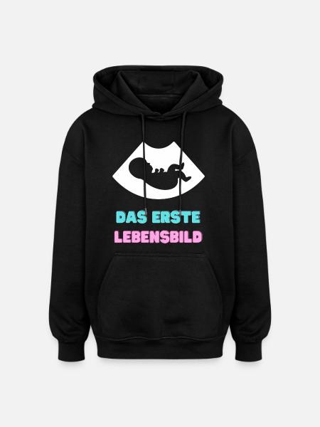Das Erste Lebensbild - Oversized Unisex Hoodie - Schwarz