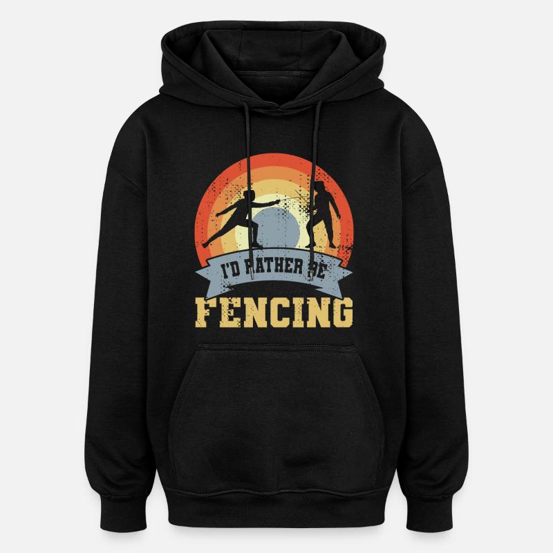 Je préfère faire de l’escrime - Sweat à capuche oversize unisexe - noir