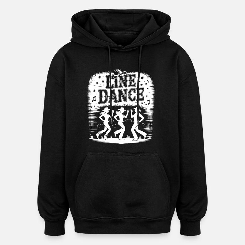 Line Dance Silhouetten - Oversized Unisex Hoodie - Schwarz